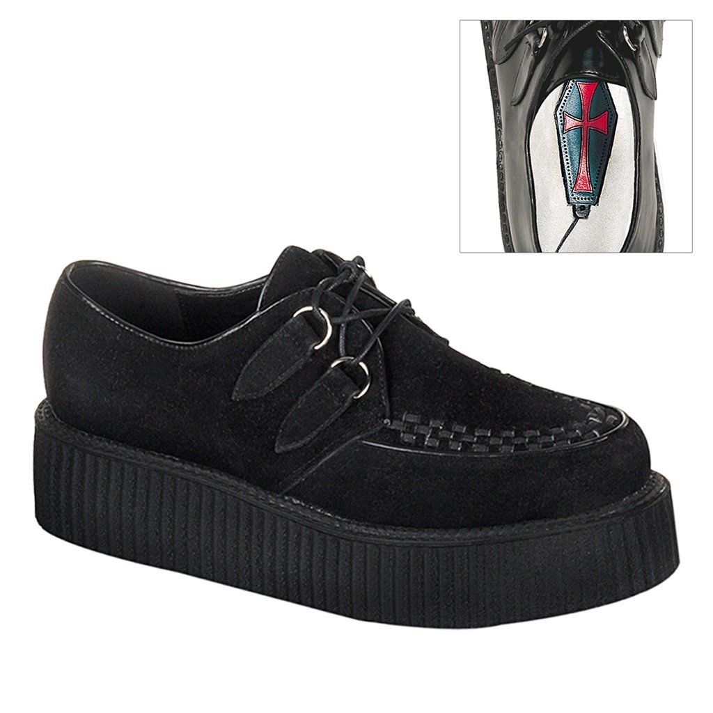 Creepers Demonia Creeper 402s Suède Homme - Noir 23405-PDCI